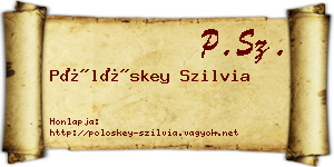 Pölöskey Szilvia névjegykártya